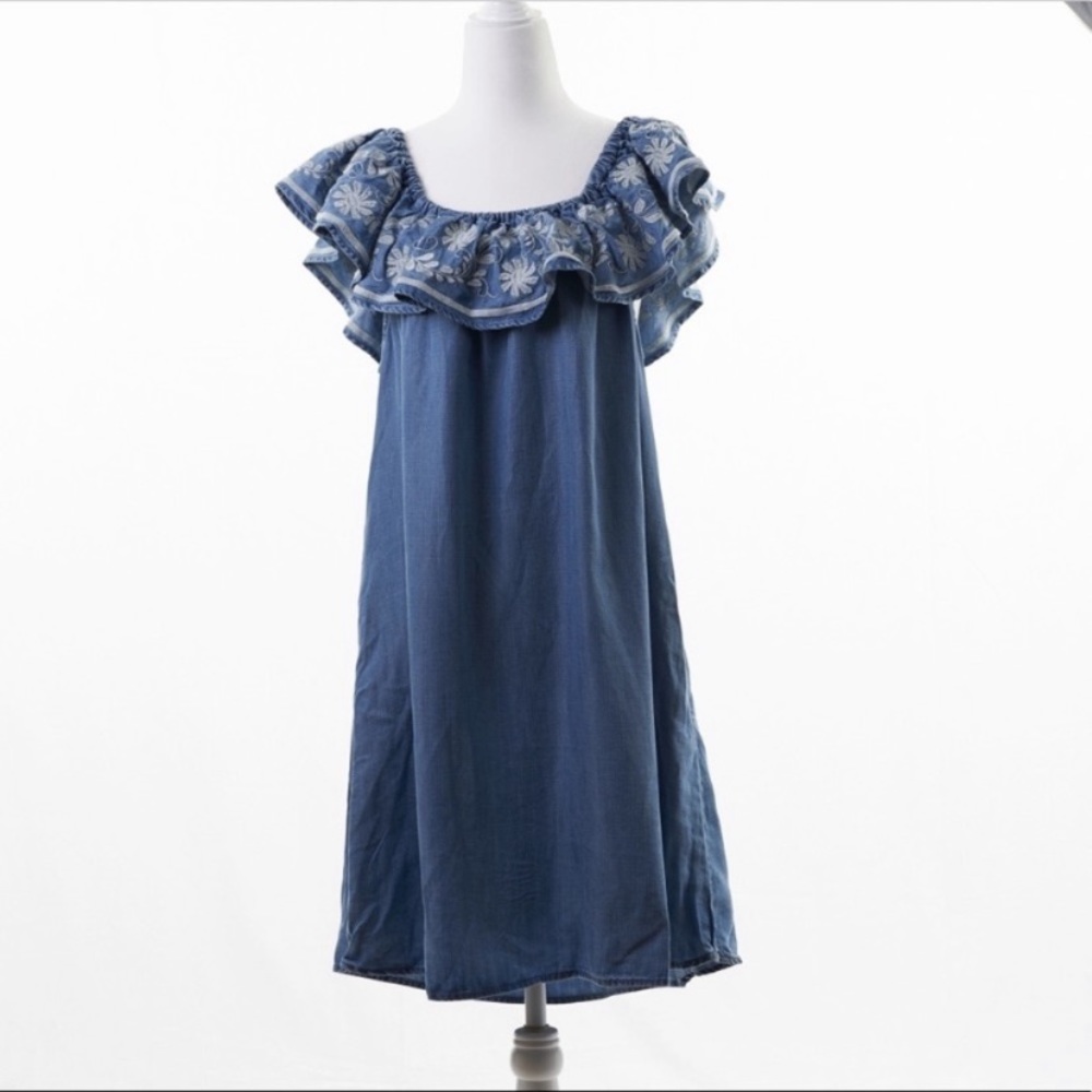 Chelsea & Theodore Off The Shoulder Denim Dress XL